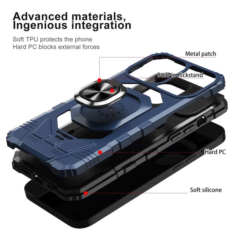 For iPhone 11 Pro Max Magnetic Ring Holder Phone Case(Blue)