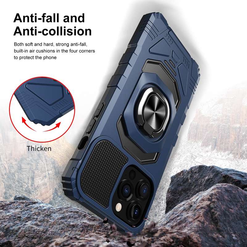 For iPhone 11 Pro Max Magnetic Ring Holder Phone Case(Blue)