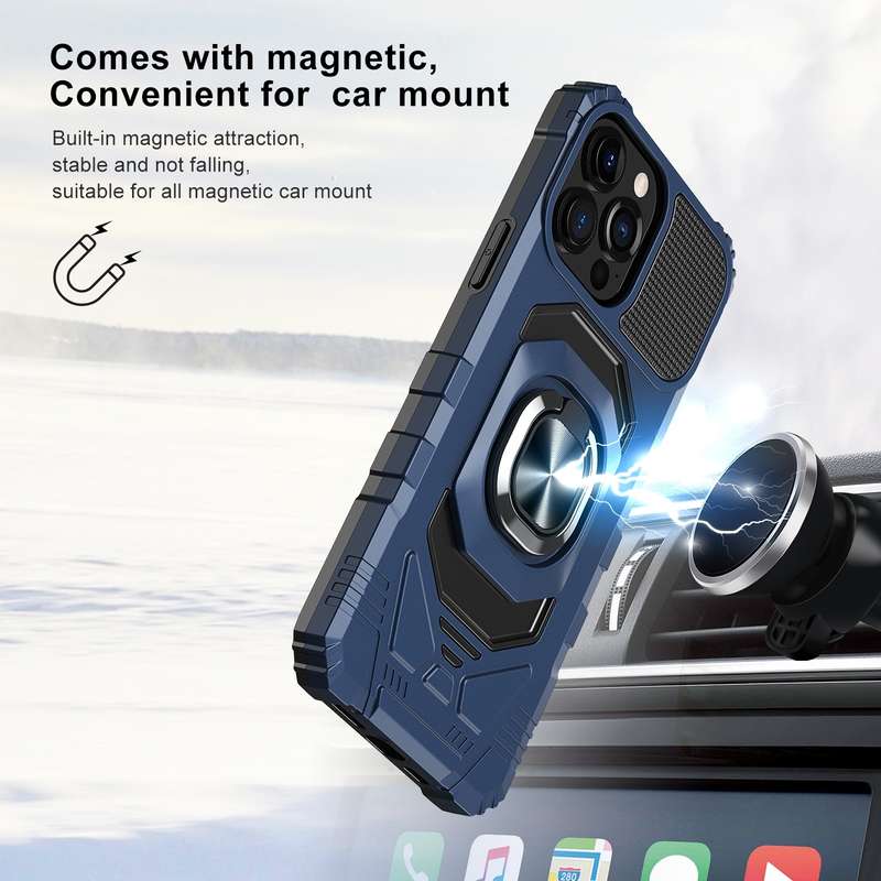 For iPhone 11 Pro Max Magnetic Ring Holder Phone Case(Blue)