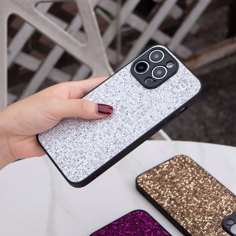 For iPhone 15 Pro Glitter Powder TPU Hybrid PC Phone Case(White)