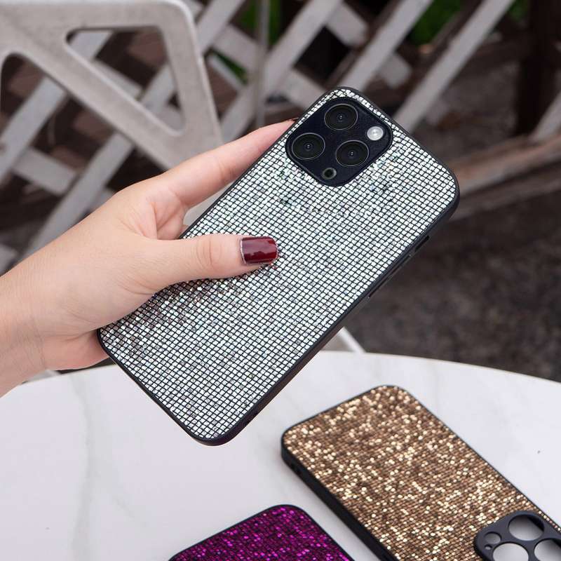 For iPhone 11 Pro Max Glitter Powder TPU Hybrid PC Phone Case(Silver)