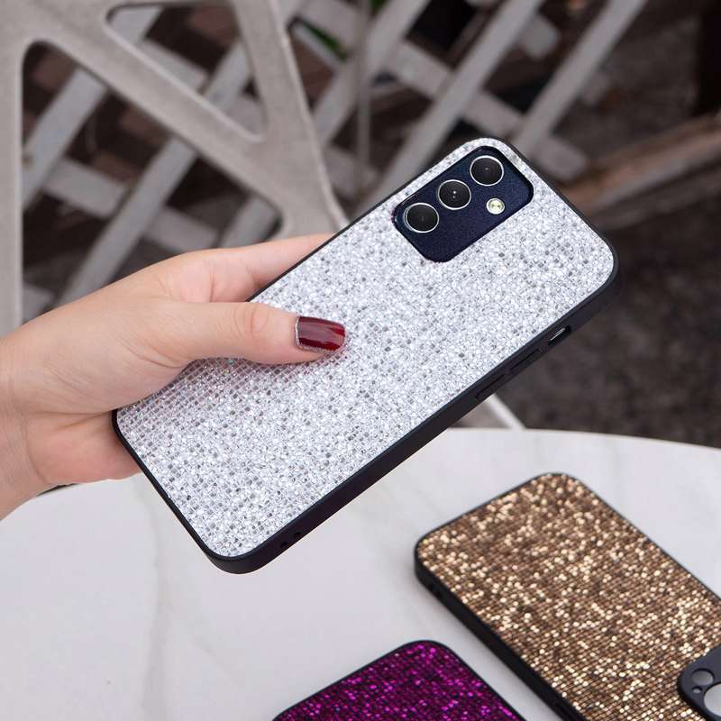 For Samsung Galaxy A25 5G Glitter Powder TPU Hybrid PC Phone Case(White)