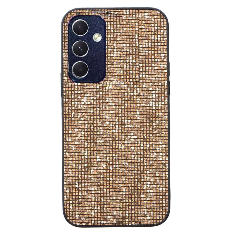 For Samsung Galaxy A55 5G Glitter Powder TPU Hybrid PC Phone Case(Gold)