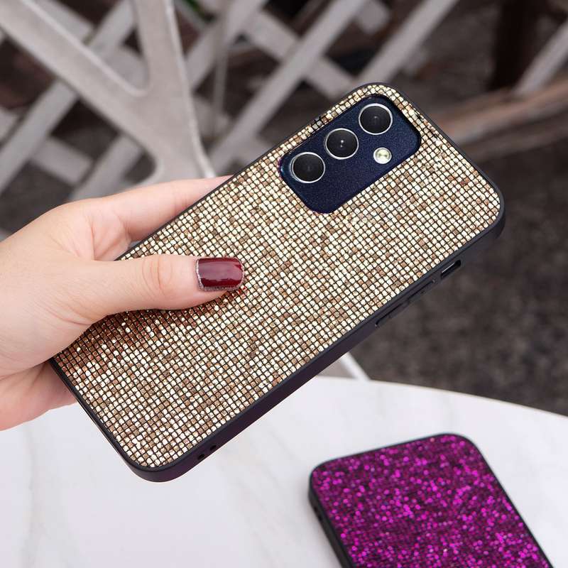 For Samsung Galaxy A55 5G Glitter Powder TPU Hybrid PC Phone Case(Gold)