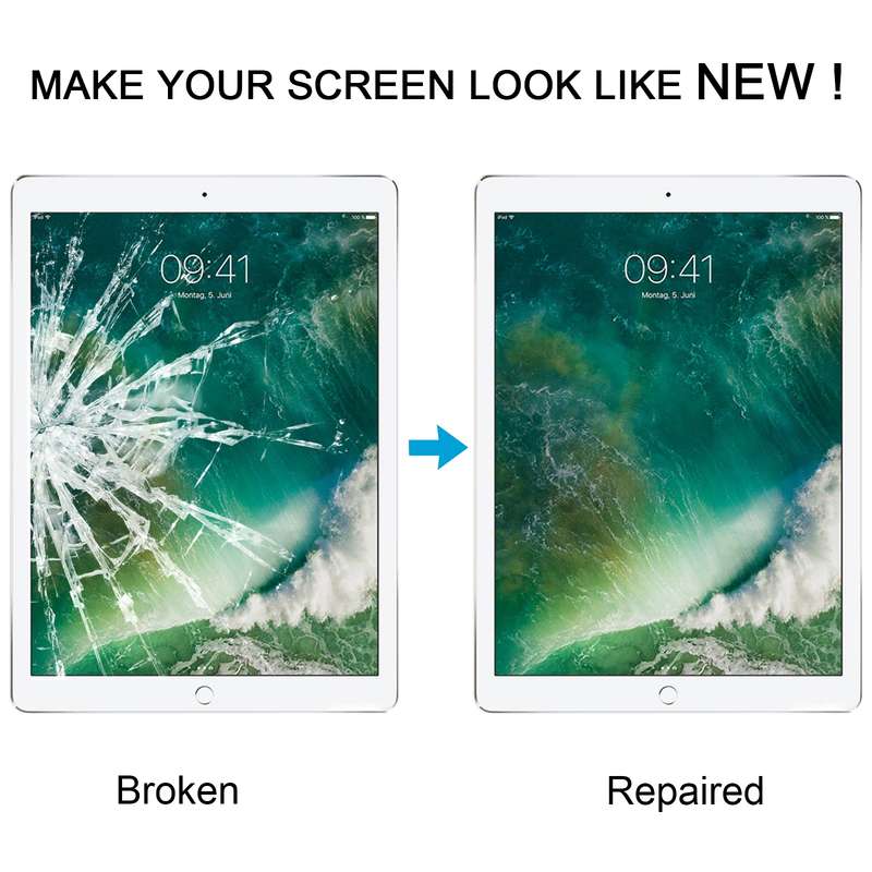 For iPad Pro 12.9 2017 Front Screen Outer Glass Lens with OCA Optically Clear Adhesive(White)