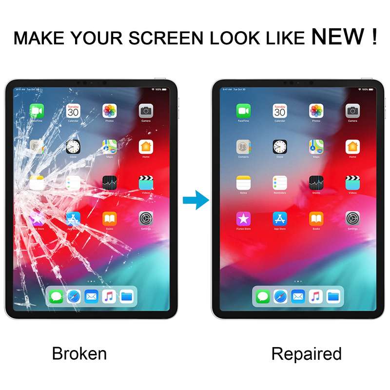 For iPad Pro 11 2018 2020 Front Screen Outer Glass Lens with OCA Optically Clear Adhesive(Black)