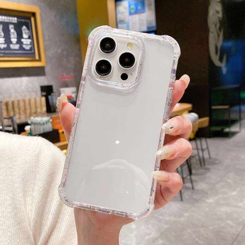 For iPhone 14 Pro Acrylic Color Point Transparent Phone Case(White)