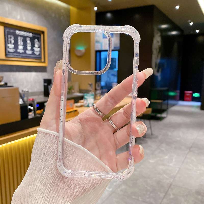 For iPhone 14 Pro Acrylic Color Point Transparent Phone Case(White)