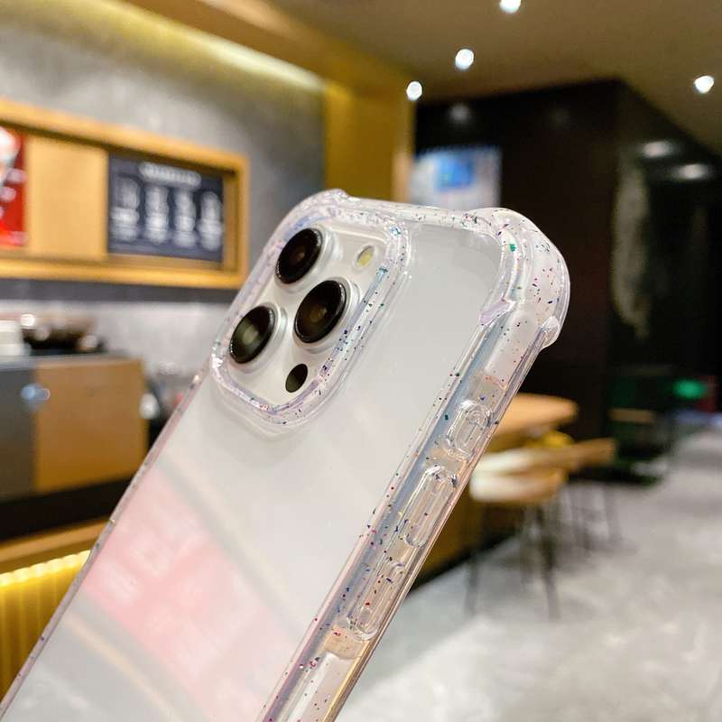 For iPhone 14 Pro Acrylic Color Point Transparent Phone Case(White)
