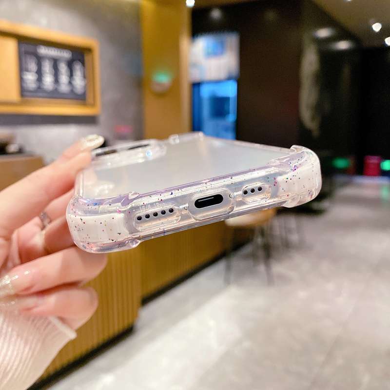 For iPhone 14 Pro Acrylic Color Point Transparent Phone Case(White)