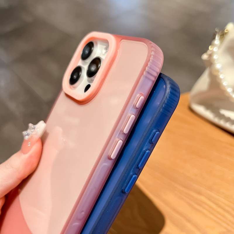 For iPhone 13 Pro Two-color High Transparency Skin Feel TPU Phone Case(Blue)