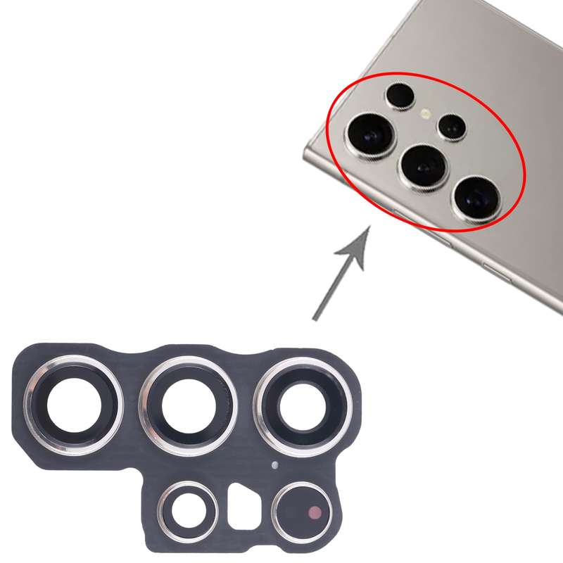 For Samsung Galaxy S24 Ultra SM-S928B 10pcs Original Rear Camera Lens Cover(Silver)