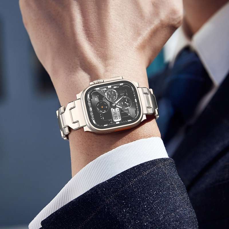 For Apple Watch Series 8 45mm Y Type Pure Titanium Watch Band(Silver)