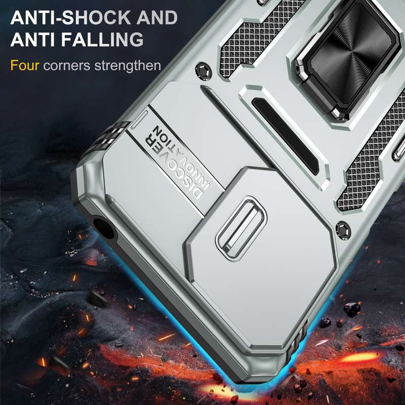 For Xiaomi Poco X6/Redmi Note 13 Pro 5G Armor PC + TPU Camera Shield Phone Case(Grey)
