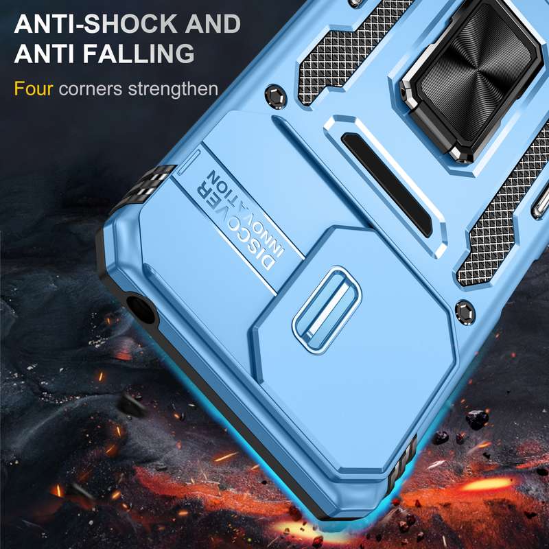 For Xiaomi Poco X6/Redmi Note 13 Pro 5G Armor PC + TPU Camera Shield Phone Case(Light Blue)