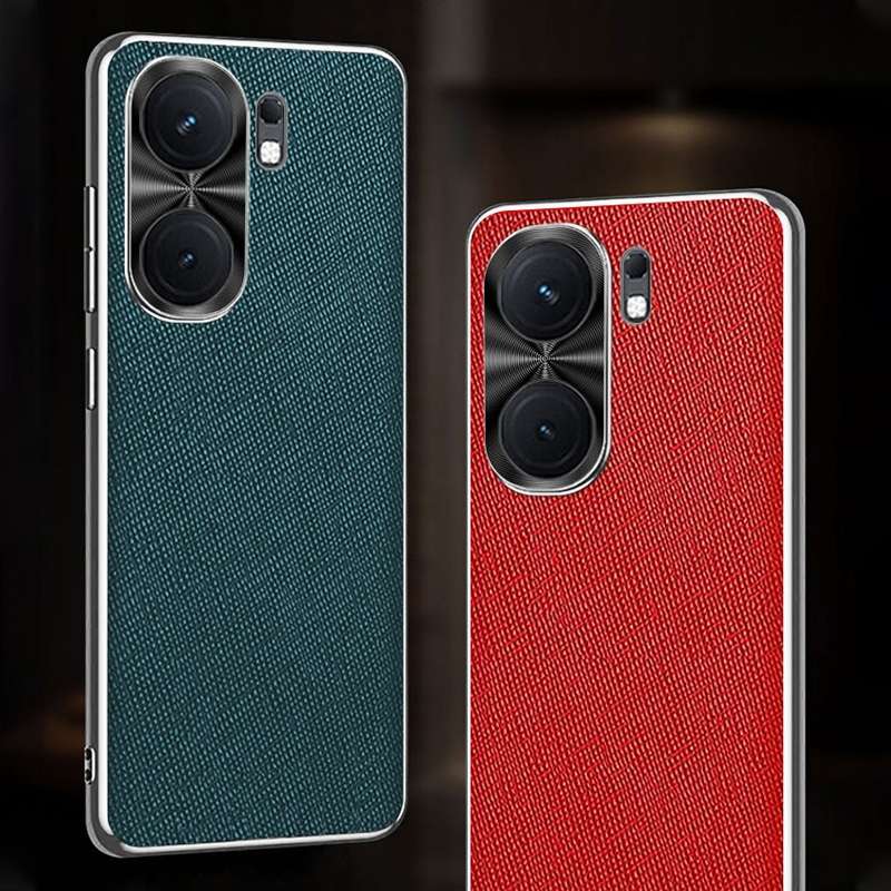 For vivo iQOO 12 Silver Edge Cross Texture PU Leather Phone Case(Black)