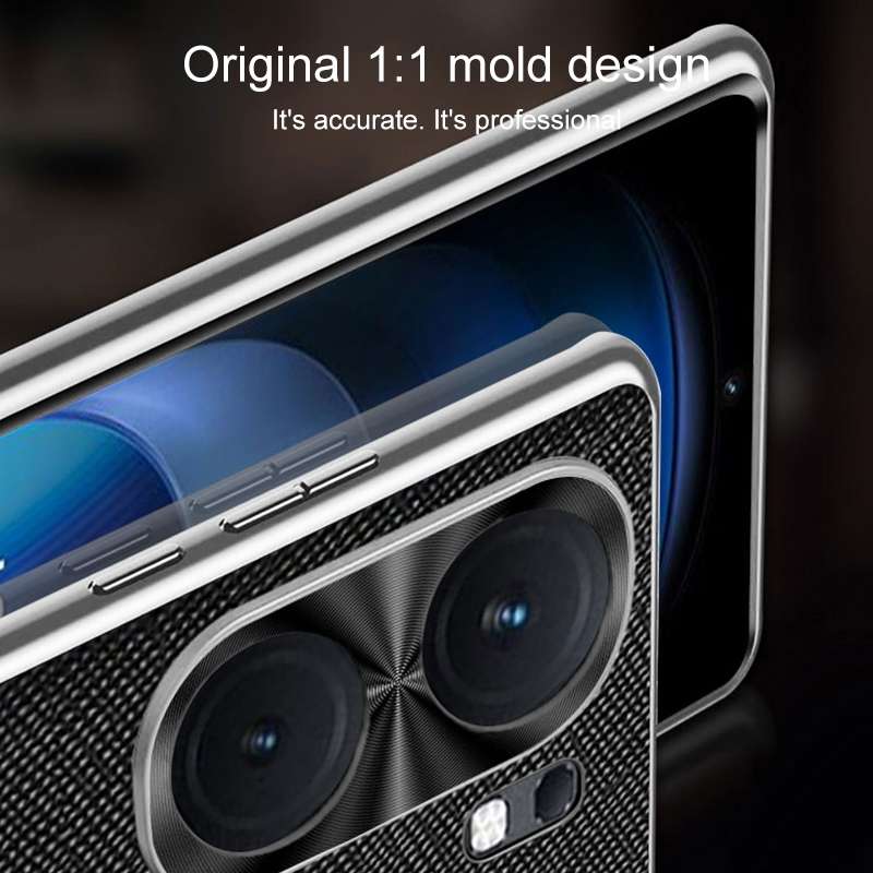 For vivo iQOO 12 Silver Edge Cross Texture PU Leather Phone Case(Black)