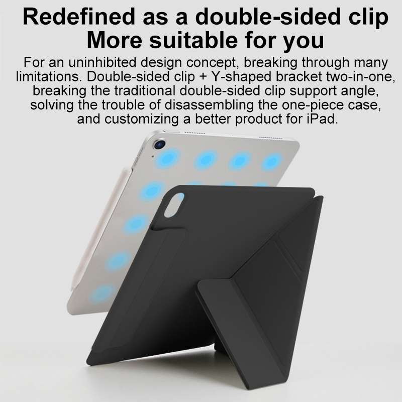 For iPad Air 2022 / 2020 10.9 Y-Shape Double-sided Clip Magnetic Smart Tablet Case(Light Grey)