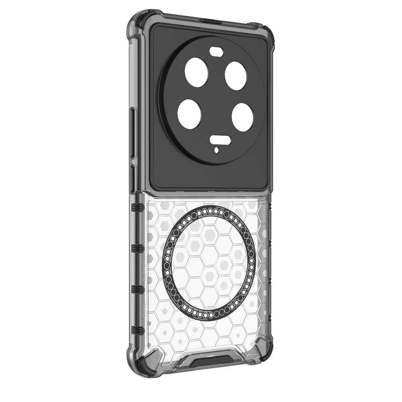 For Xiaomi 13 Ultra Honeycomb Magnetic Ring Shockproof Phone Case(White)