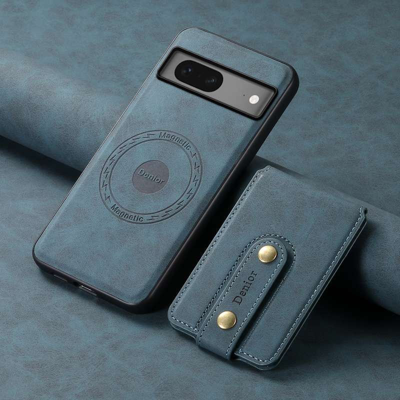 For Google Pixel 7 5G Denior D14 NK Retro Pattern MagSafe Magnetic Card Holder Leather Phone Ca