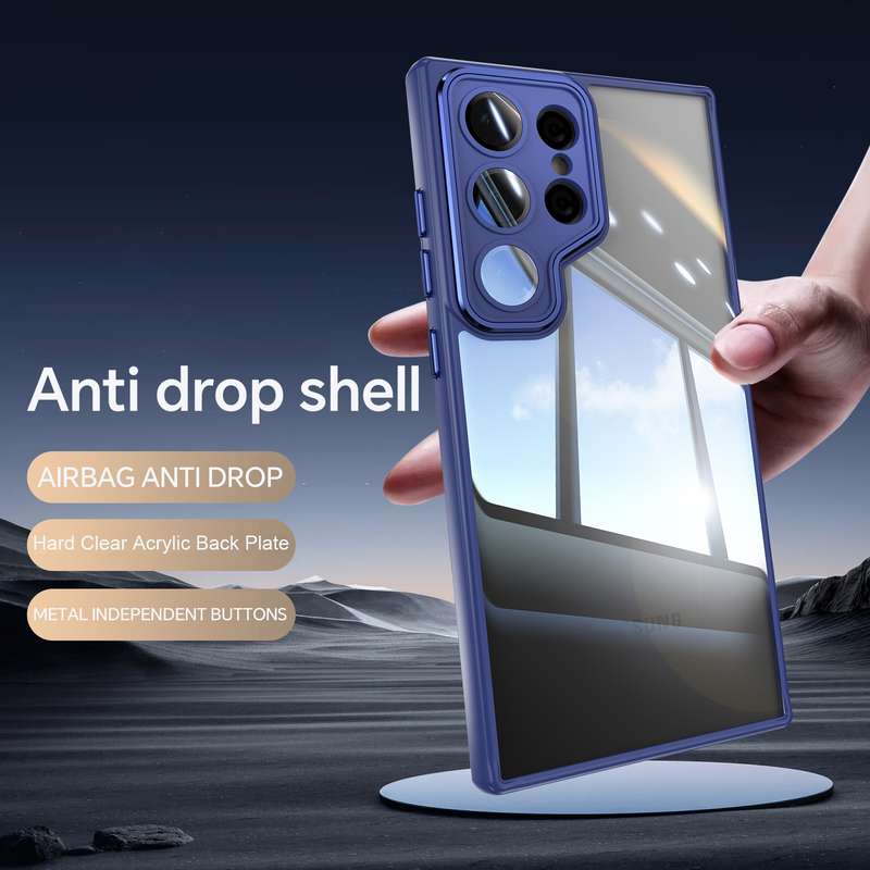For Samsung Galaxy S23 Ultra 5G Acrylic Hybrid TPU Armor Shockproof Phone Case(Blue)