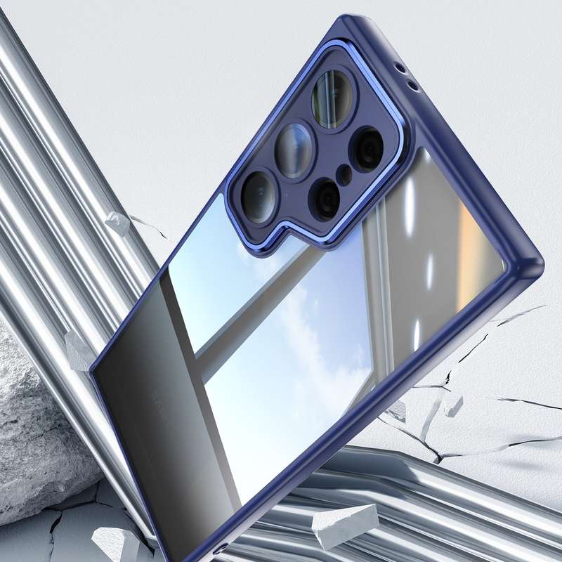 For Samsung Galaxy S23 Ultra 5G Acrylic Hybrid TPU Armor Shockproof Phone Case(Blue)