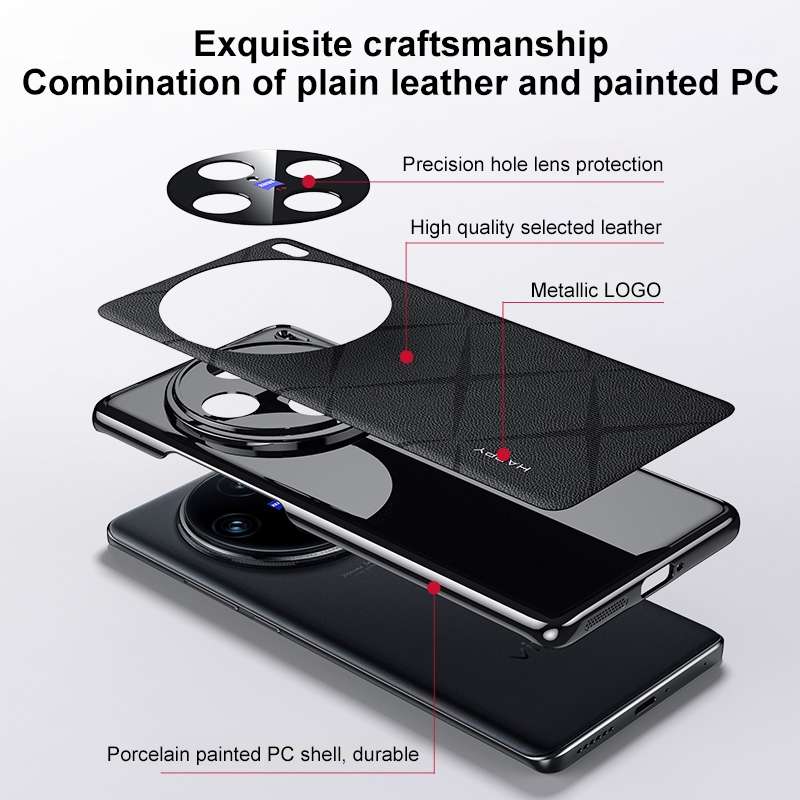 For vivo X100 Pro / X100s Pro Plain Leather PC Phone Case(Black)