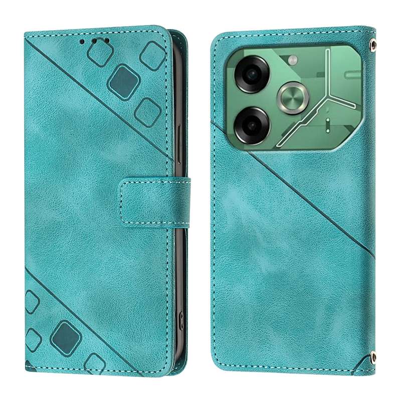 For Tecno Pova 6 Skin Feel Embossed Leather Phone Case(Green)