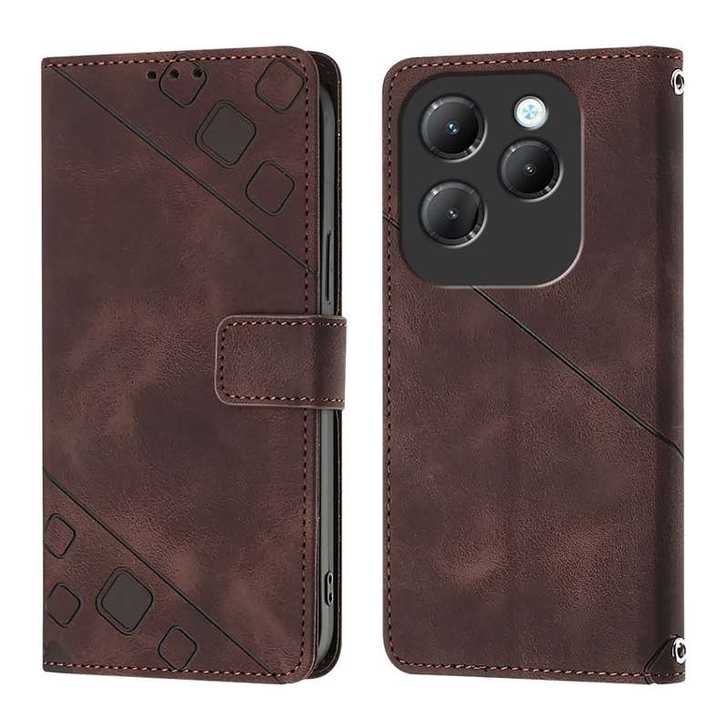 For Infinix Hot 40 / Hot 40 Pro Skin Feel Embossed Leather Phone Case(Brown)