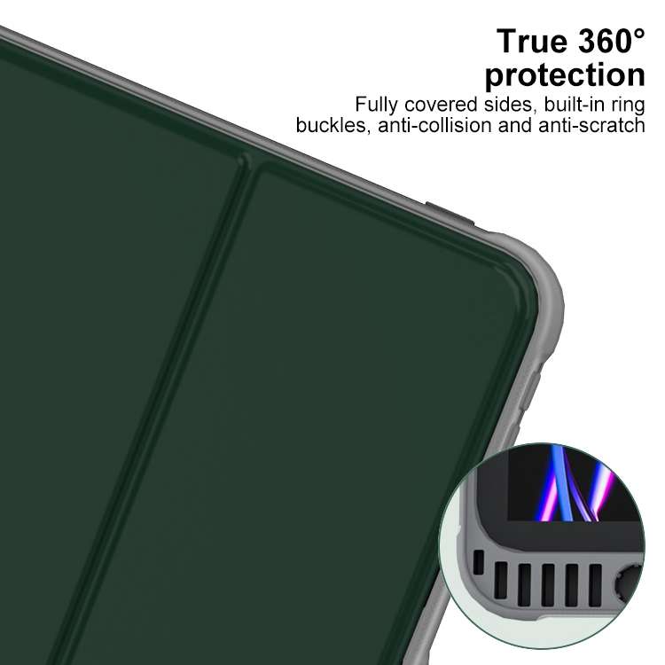 For iPad Air 11 2024 Mutural PC Hybrid TPU Leather Smart Tablet Case(Black)
