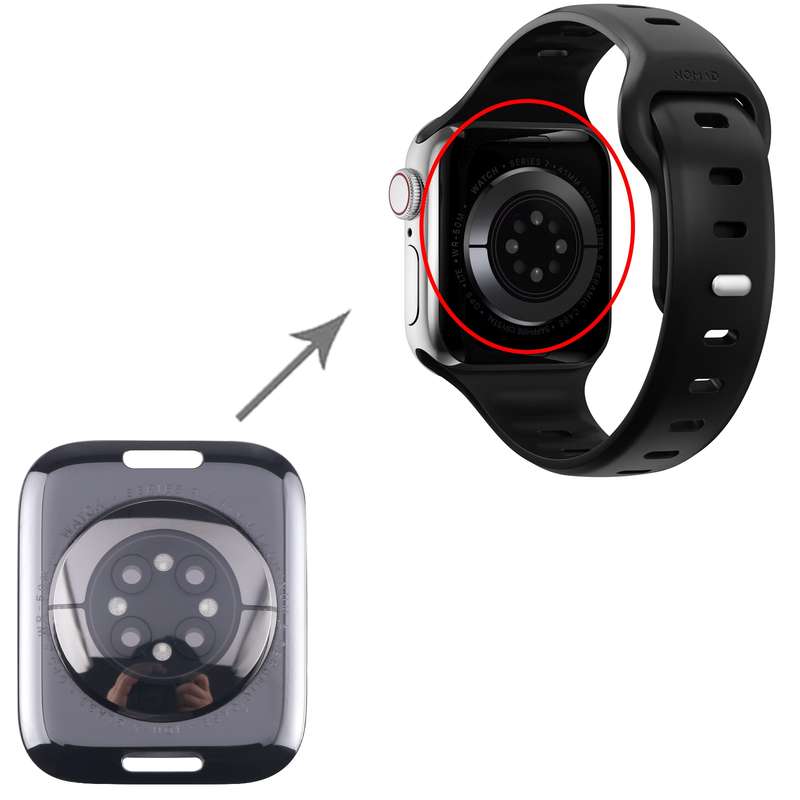 For Apple Watch Series 9 41mm GPS Glass Back Cover With Charging Module