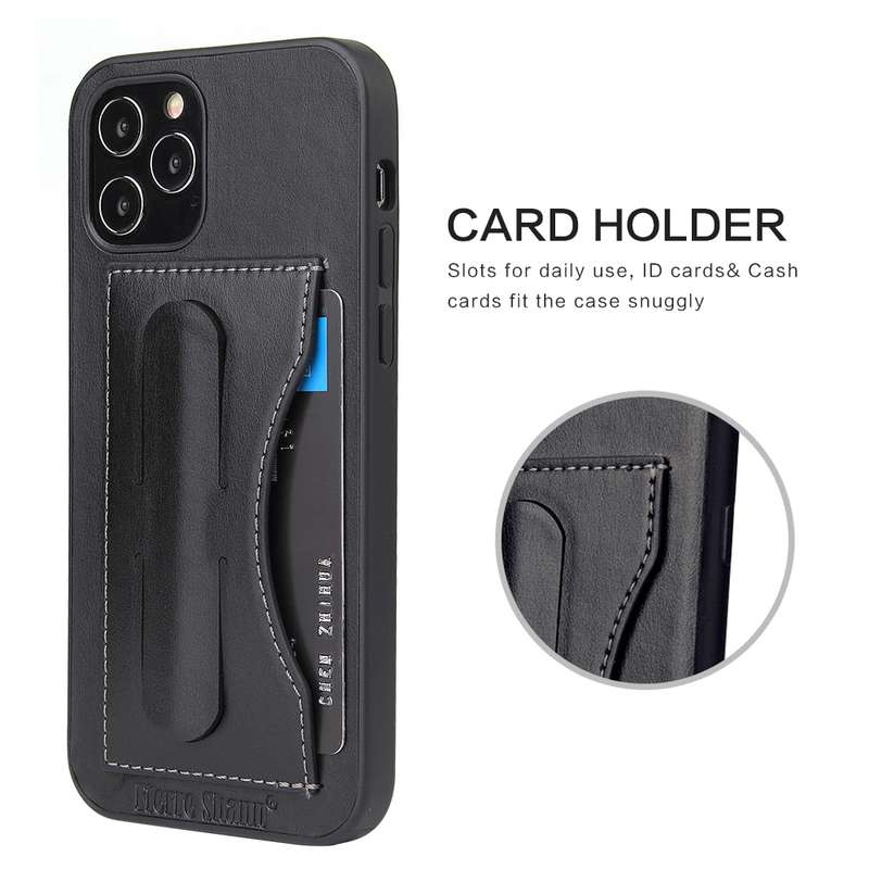 For iPhone 12 mini Fierre Shann Full Coverage Protective Leather Case with Holder & Card Slot(Red)