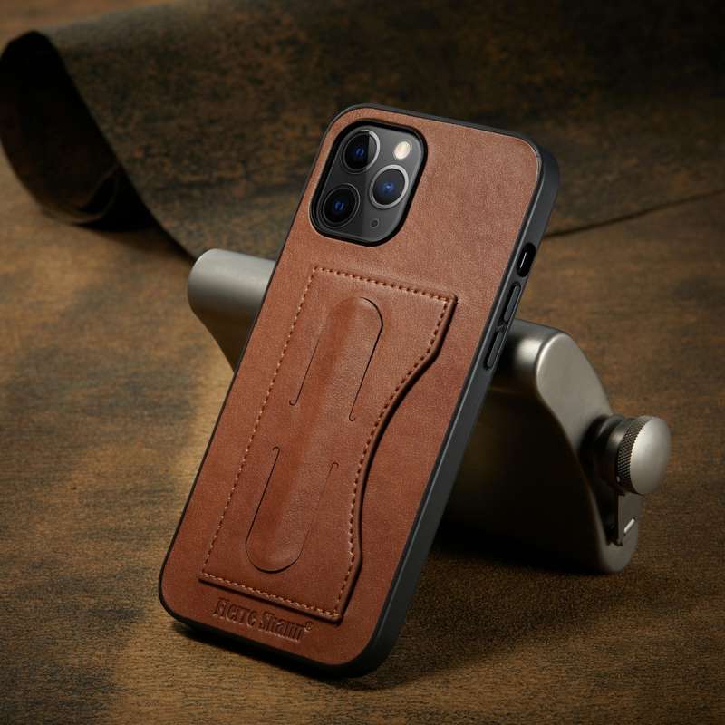 For iPhone 12 mini Fierre Shann Full Coverage Protective Leather Case with Holder & Card Slot(Red)