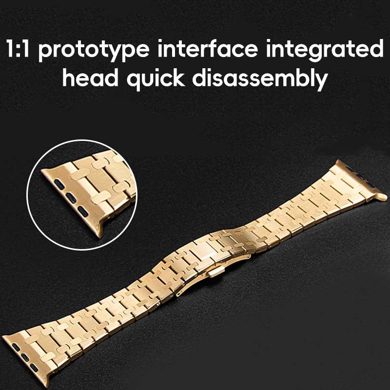 For Apple Watch Ultra 49mm PG94 Dual-link Modified Stainless Steel Watch Band(Black)