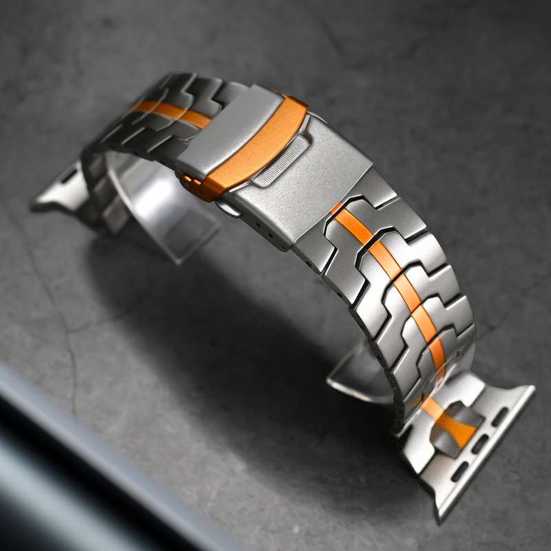 For Apple Watch SE 2023 40mm Double Lock Buckle Turtle Titanium Steel Watch Band(Titanium)