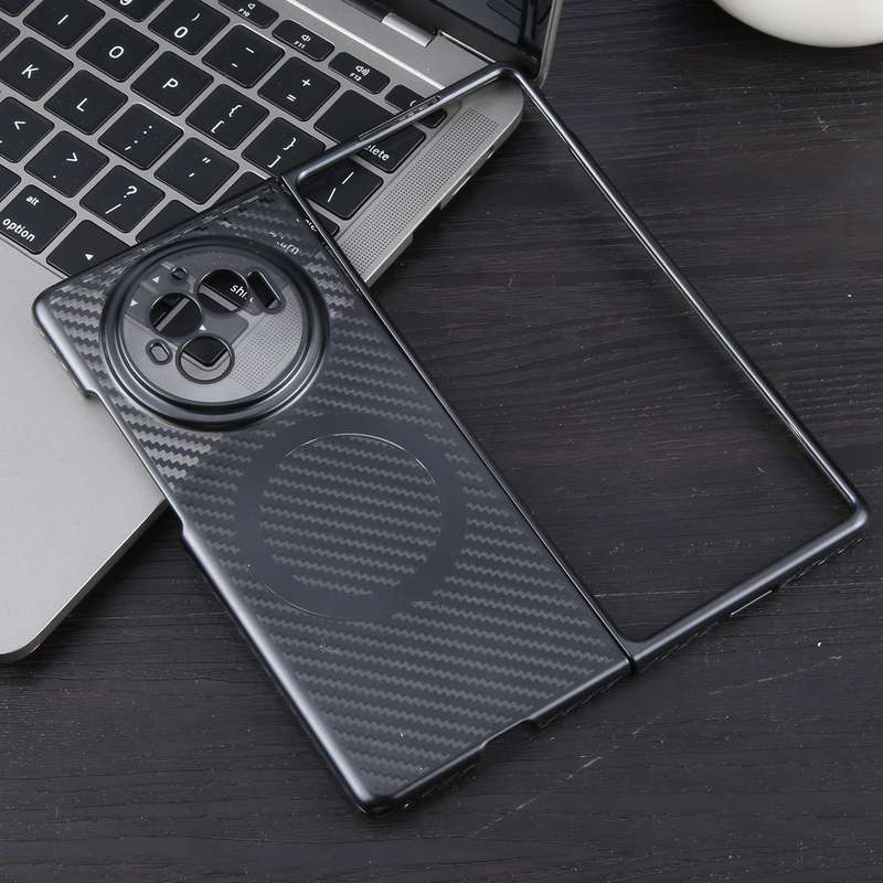 For vivo X Fold3 6D Plated Carbon Fiber Clear Magsafe PC Phone Case(Starry Black)