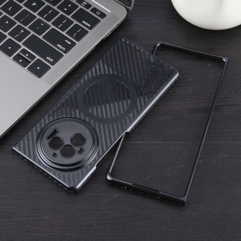 For vivo X Fold3 6D Plated Carbon Fiber Clear Magsafe PC Phone Case(Starry Black)