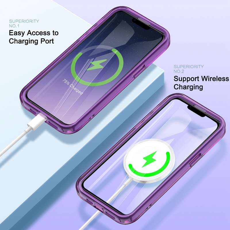 For iPhone 13 Pro Max Colorful MagSafe Magnetic PC + TPU Phone Case(Dark Purple)