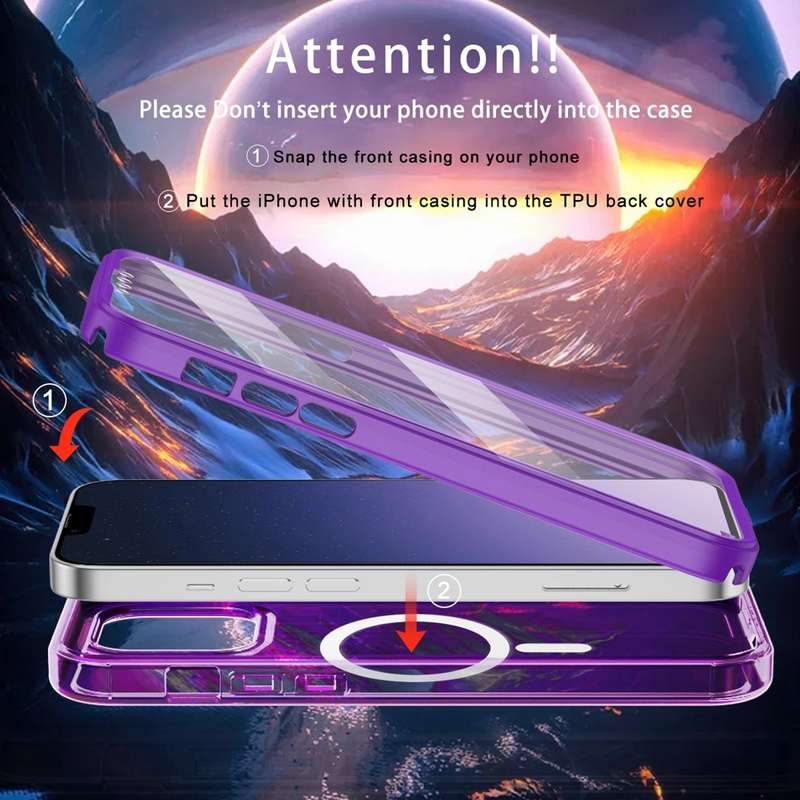 For iPhone 13 Pro Max Colorful MagSafe Magnetic PC + TPU Phone Case(Dark Purple)
