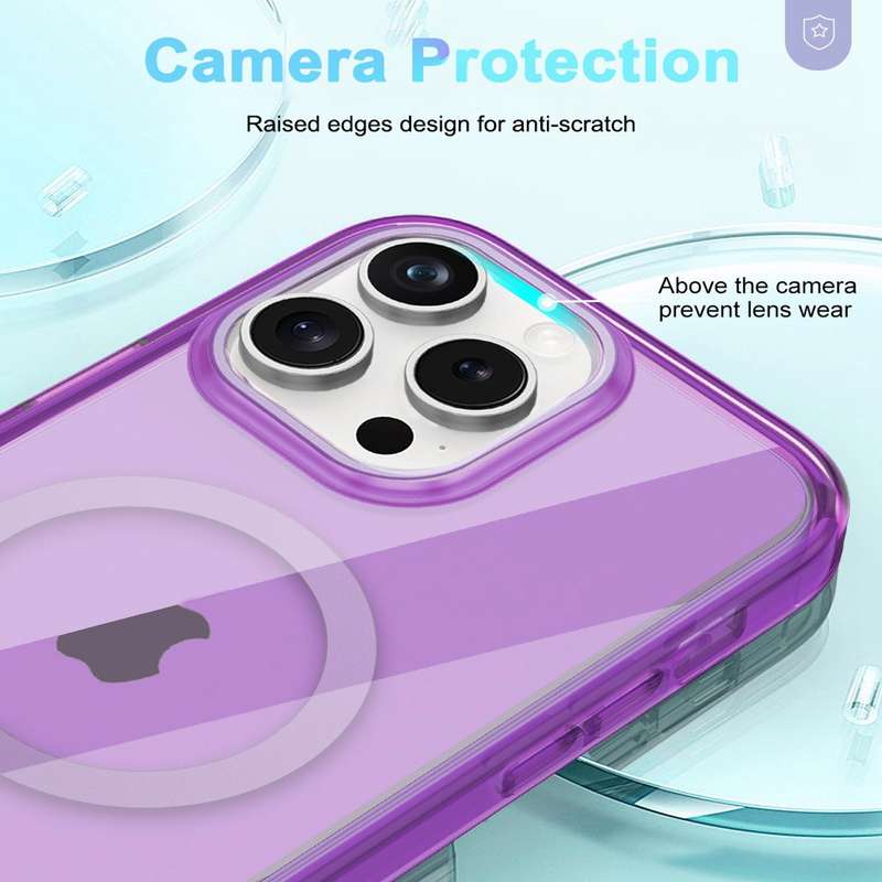 For iPhone 13 Pro Max Colorful MagSafe Magnetic PC + TPU Phone Case(Dark Purple)