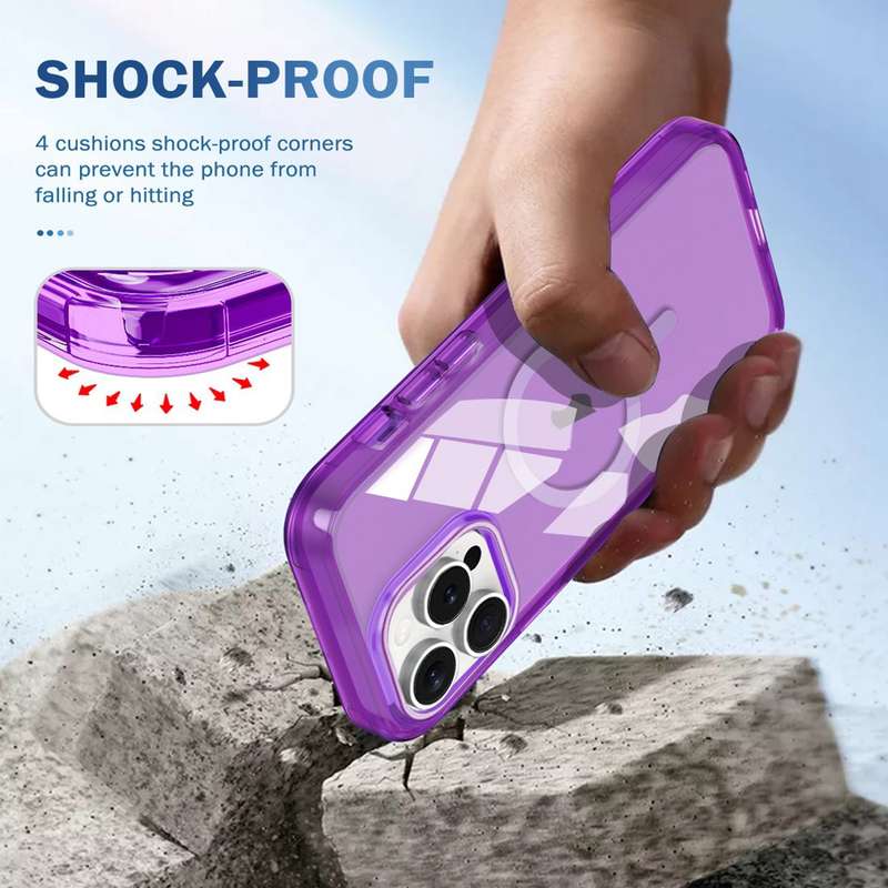 For iPhone 13 Pro Max Colorful MagSafe Magnetic PC + TPU Phone Case(Dark Purple)
