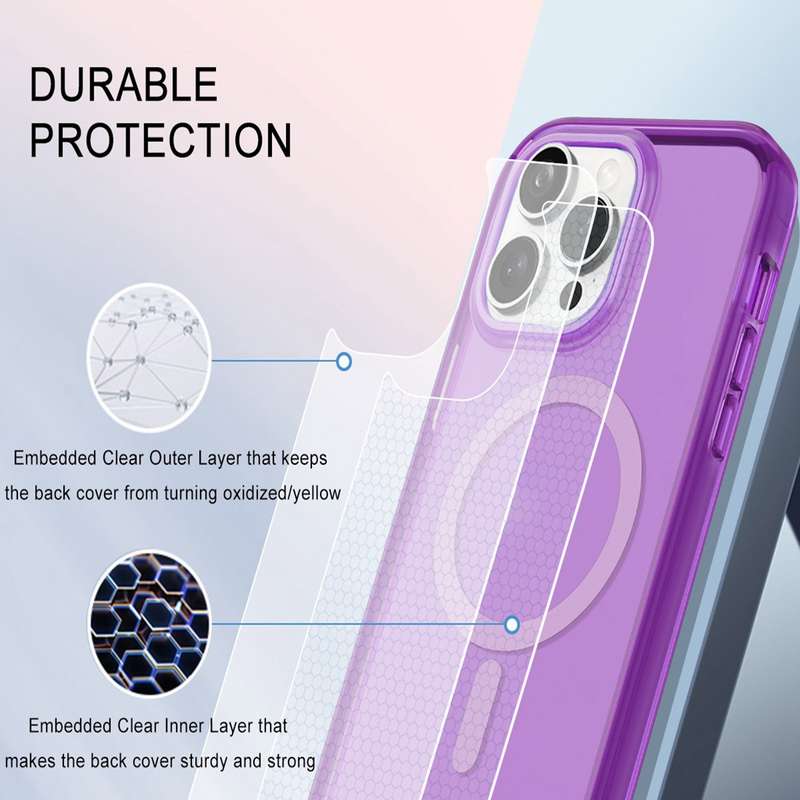 For iPhone 13 Pro Max Colorful MagSafe Magnetic PC + TPU Phone Case(Dark Purple)