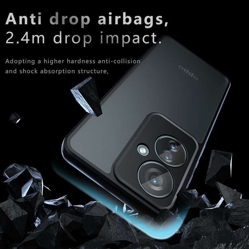 For OPPO Reno11 F Armor Precise Hole PC Hybrid TPU Phone Case(Frosted Black)