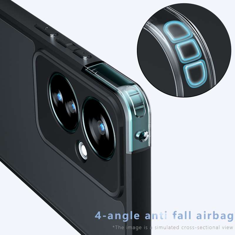 For OPPO Reno11 F Armor Precise Hole PC Hybrid TPU Phone Case(Frosted Black)