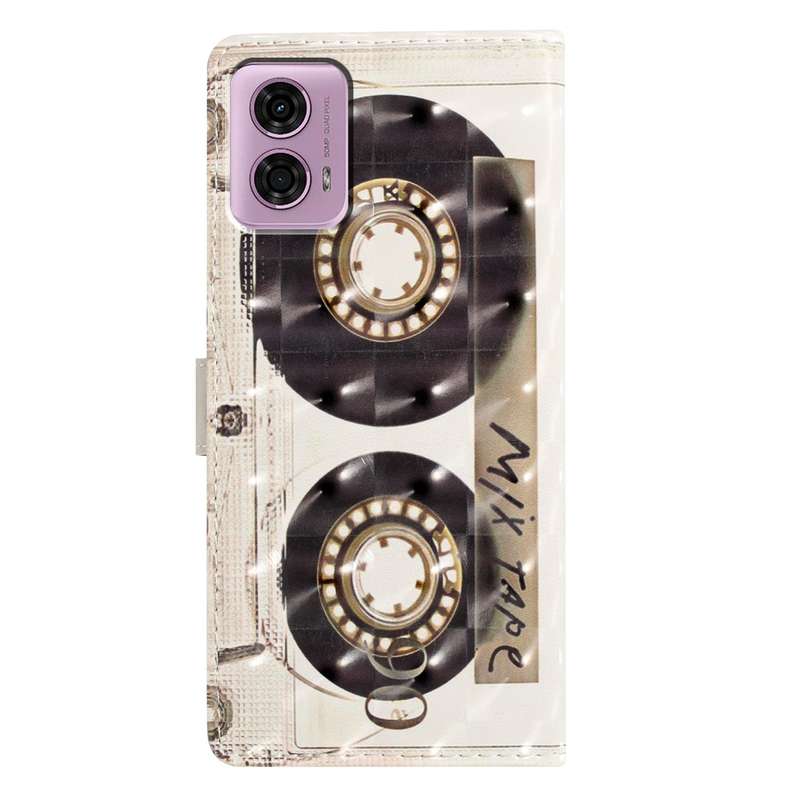 For Motorola Moto G34 3D Pattern Leather Phone Case(Tape)