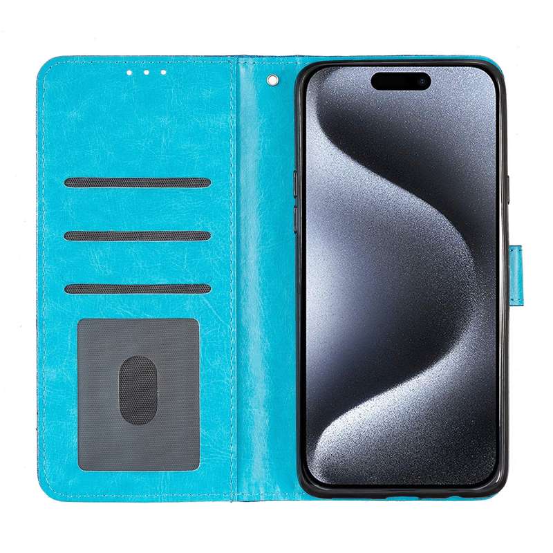 For iPhone 16 Pro Glitter Powder Flip Leather Phone Case(Blue)