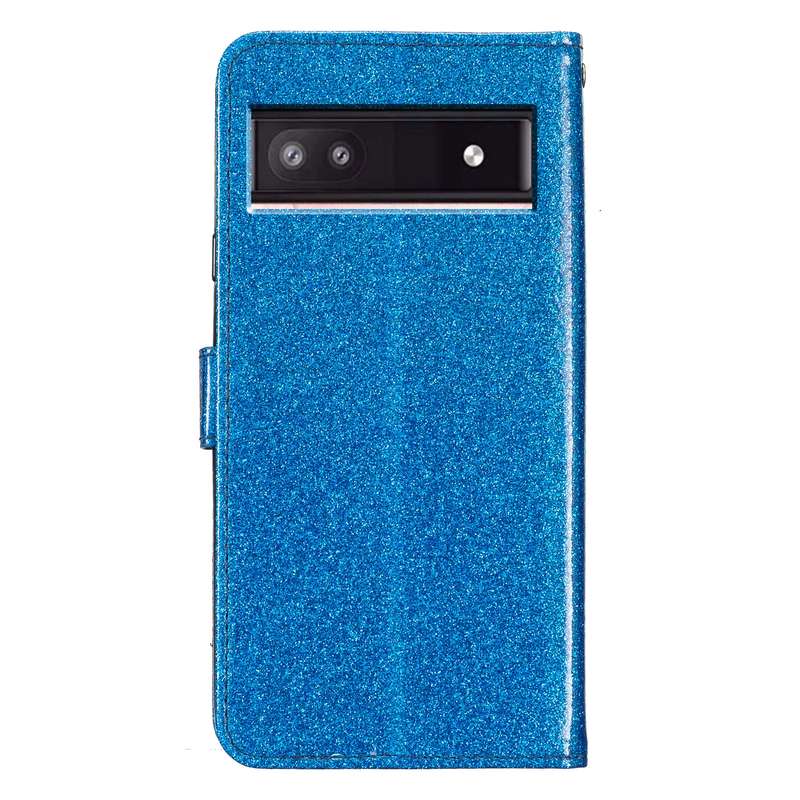 For Google Pixel 8A Glitter Powder Flip Leather Phone Case(Blue)