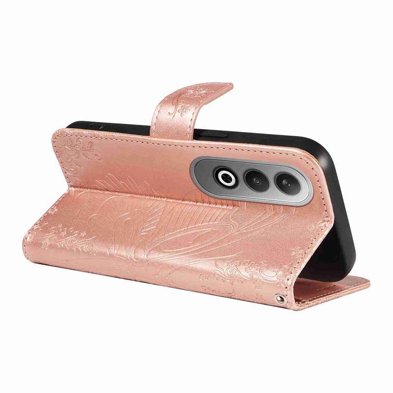 For OnePlus Nord CE4 Swallowtail Butterfly Embossed Leather Phone Case(Rose Gold)