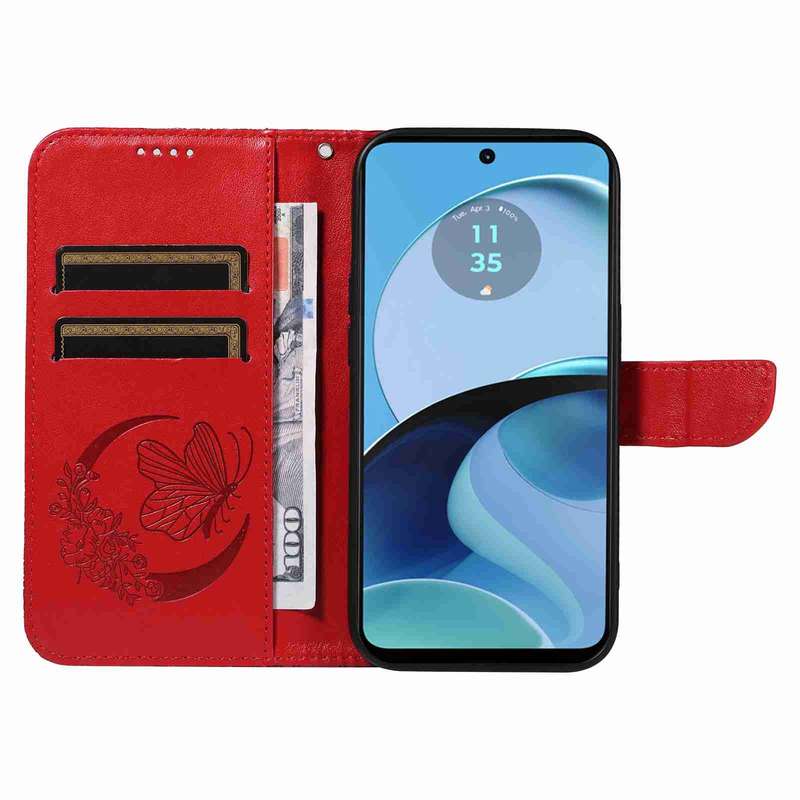 For vivo Y21 / Y21s / Y33s Swallowtail Butterfly Embossed Leather Phone Case(Red)