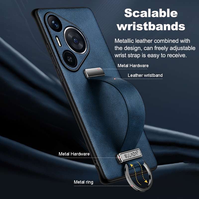 For Huawei Pura 70 Ultra SULADA PC + Leather Texture Skin Feel Shockproof Phone Case(Black)
